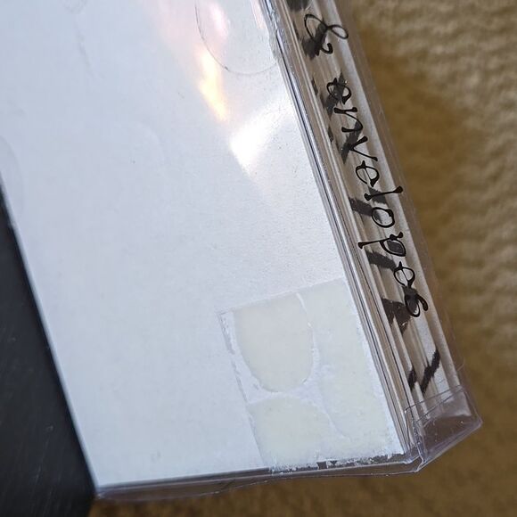 Black Cream Patterned Cards Envelopes Yellow Inside Blank Stationary Note Thanks - Picture 13 of 15